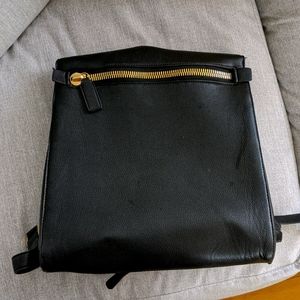 Slim Faux Leather Backpack